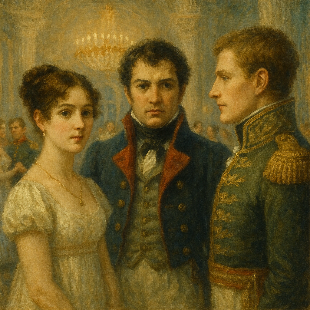 ロシア社交界の舞踏会で出会うピエール、アンドレイ、ナターシャの三人を描いた象徴的な場面