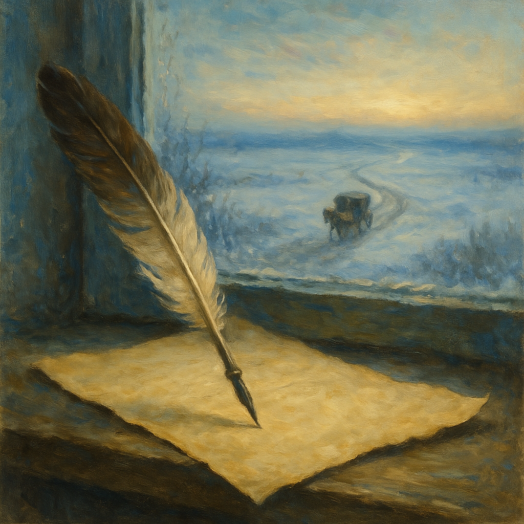 雪原の夜明け、羽ペンが時代の叙事詩を記し始める。